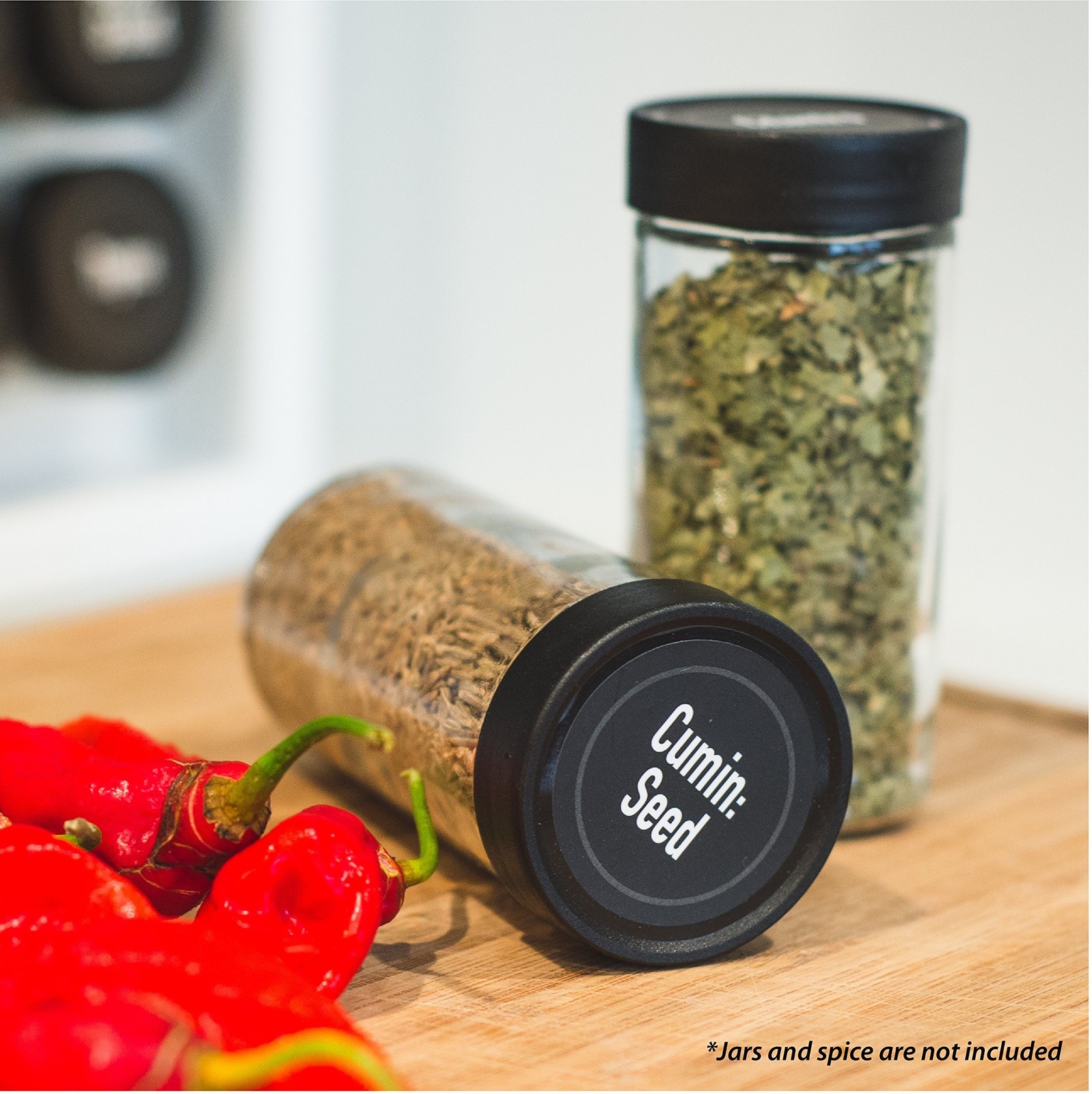 Spice Labels 525 Preprinted Water Resistant Round Kitchen Organization Set