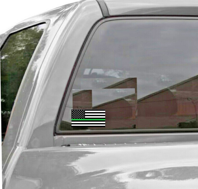 Thin Green Line Decal, Thin Green Line Flag Sticker Decal 4.0" x 2.1"