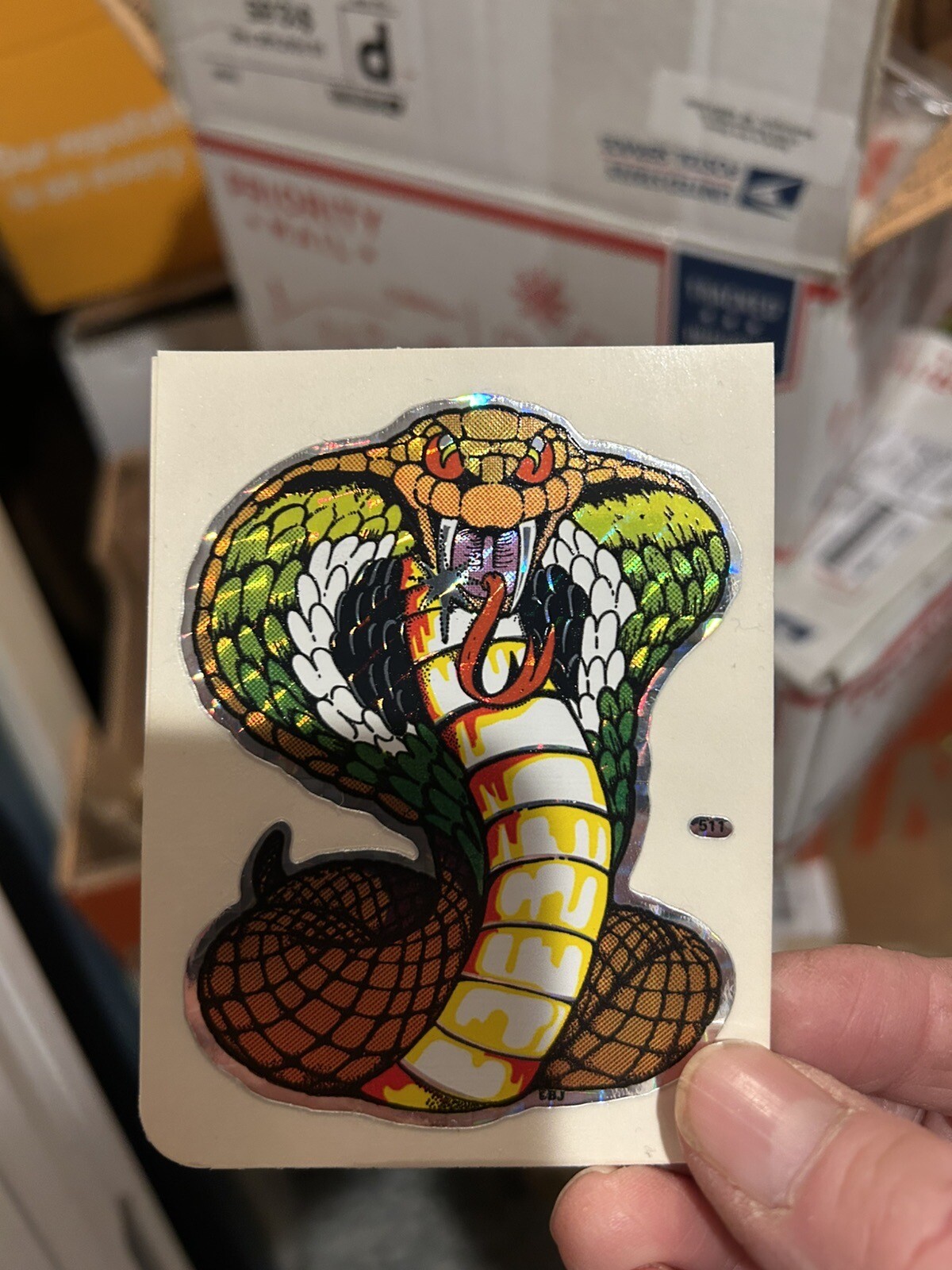 Original 1960’s/70’s Holographic Reflective Cobra Sticker Decal 4” X 3”