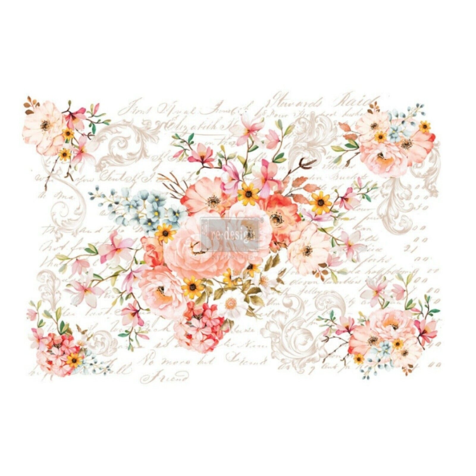 Re Design by Prima Transfer Sticker Rose Celebration 44" x 30" Pink Florals