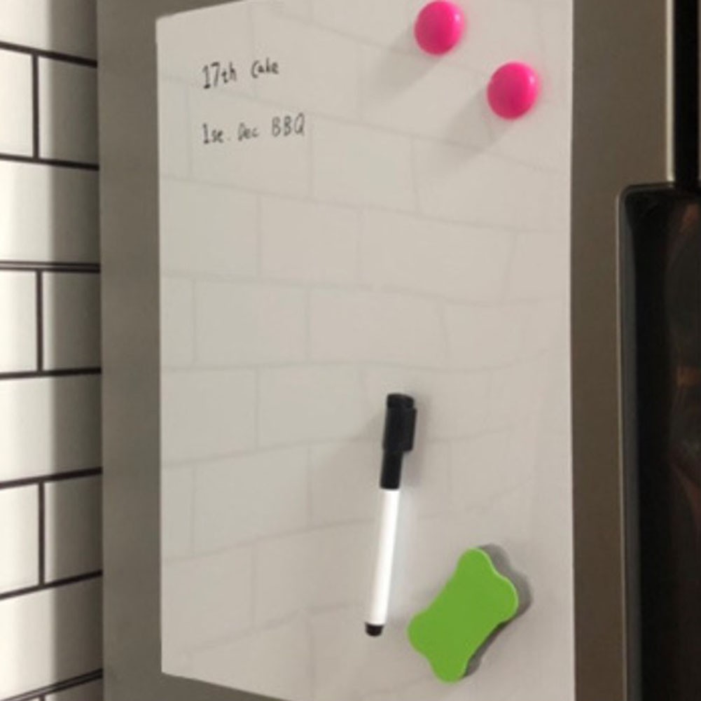 Flexible Magnetic Whiteboard for Fridge or Office Reusable and Trimable