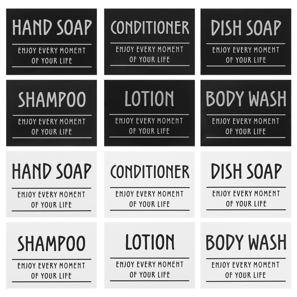 60 Pcs Waterproof Stickers for Bottles Hand Dish Soap Labels DIY Bathroom