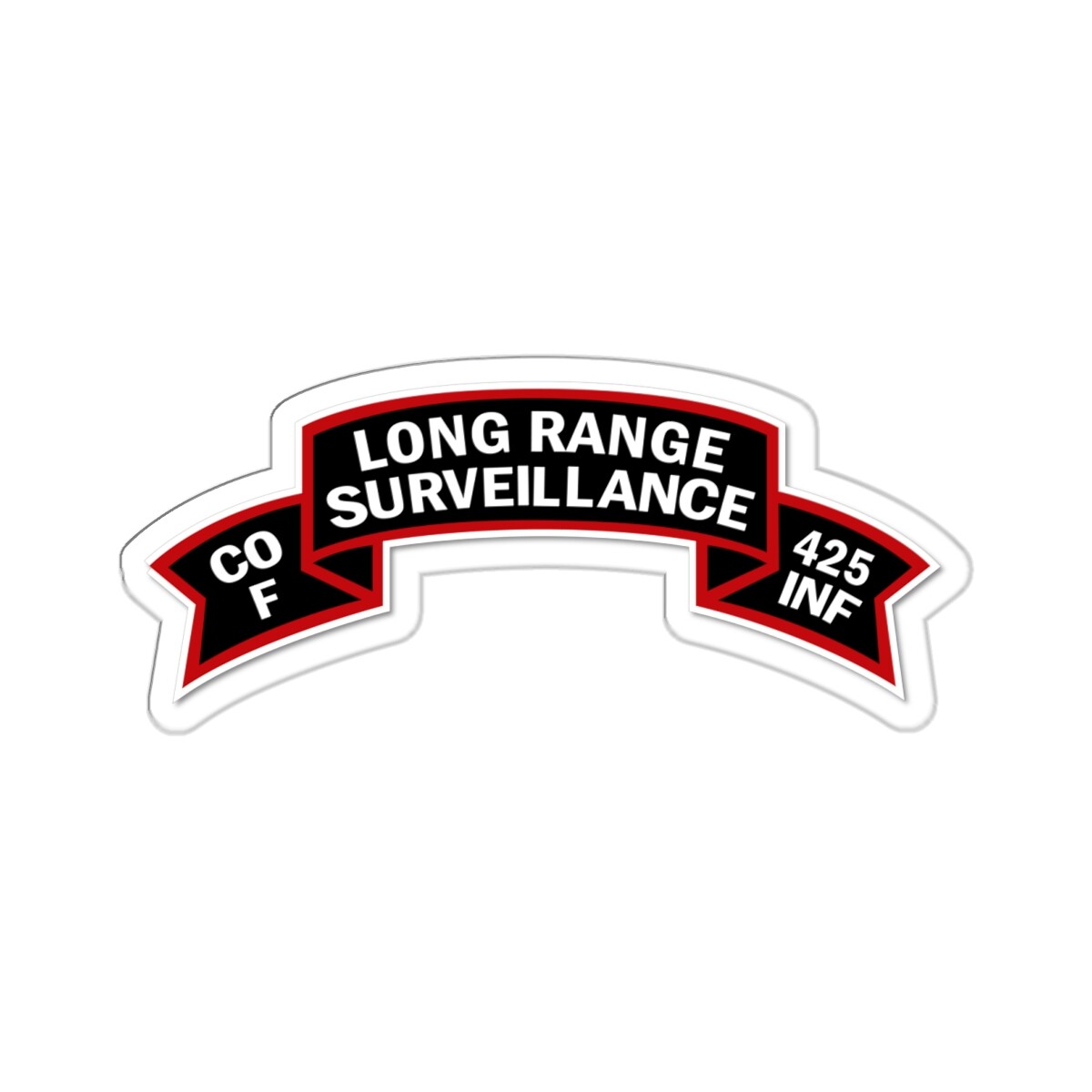 Kiss-Cut Stickers – F Co 425th Infantry (Ranger) Scroll – LRRP