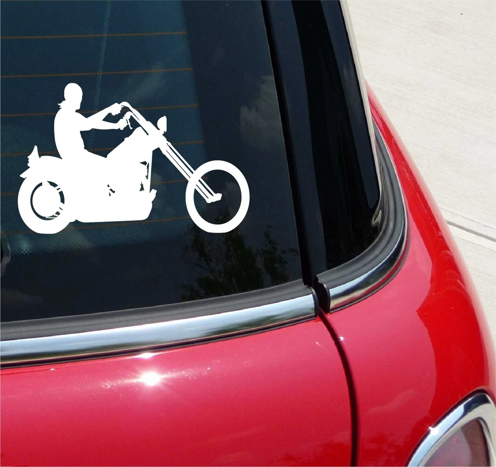 CHOPPER DUDE MAN MOTORCYCLE GRAPHIC DECAL STICKER ART CAR WALL DECOR