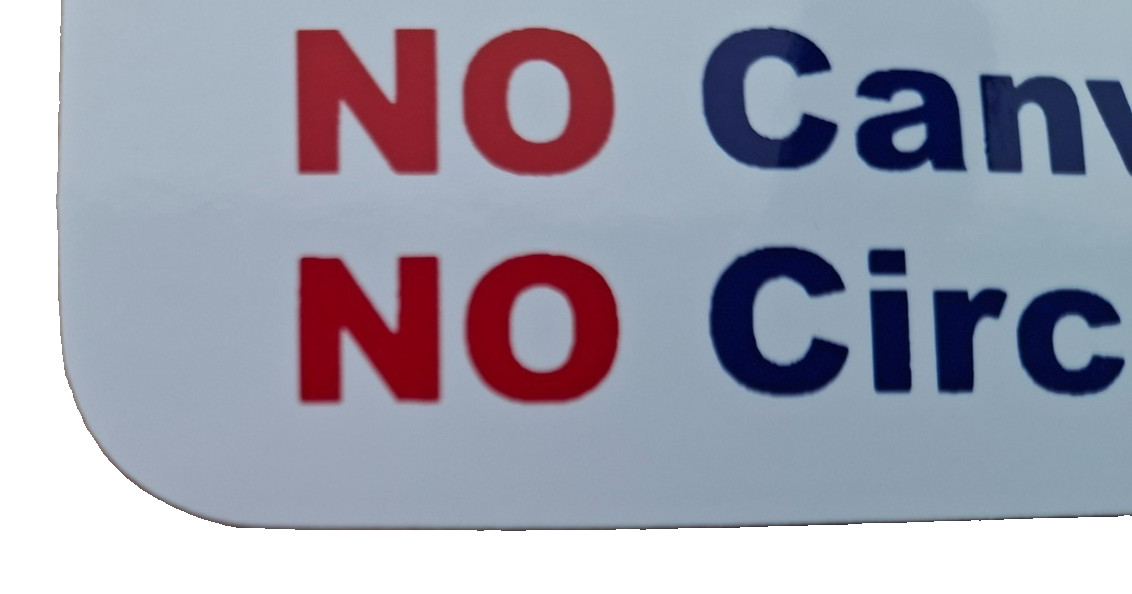 No Hawkers No Canvassers No Circulars Sticker 9.8cm x 5cm