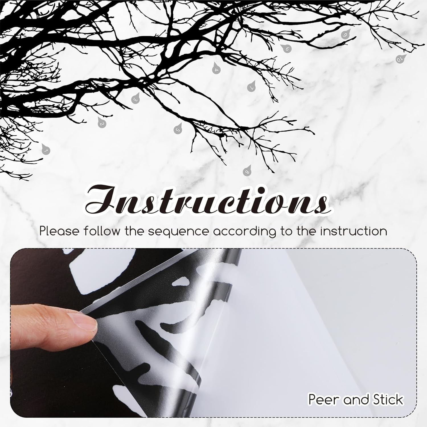 Boho Tree Wall Decals, Peel and Stick Waterproof Branch Design