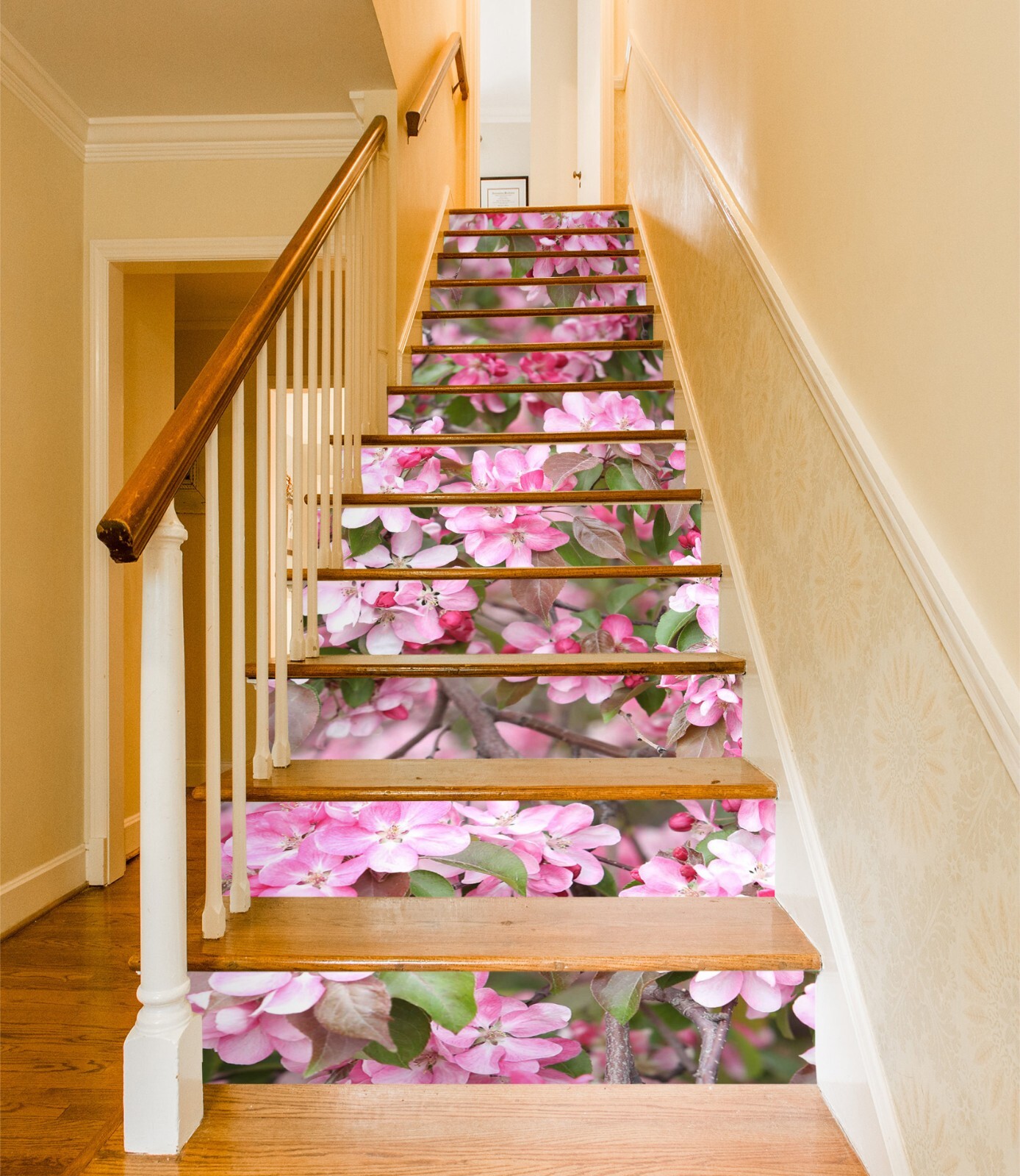 3D Peach Blossom ZHU950 Stairs Risers Decoration Photo Mural Vinyl Wallpaper Amy