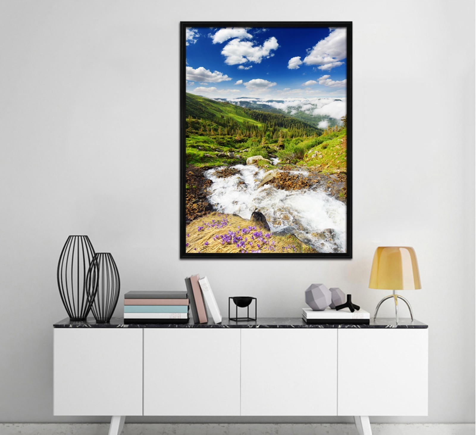 3D Hill River 667 Fake Framed Poster Home Decor Print Painting Unique Art