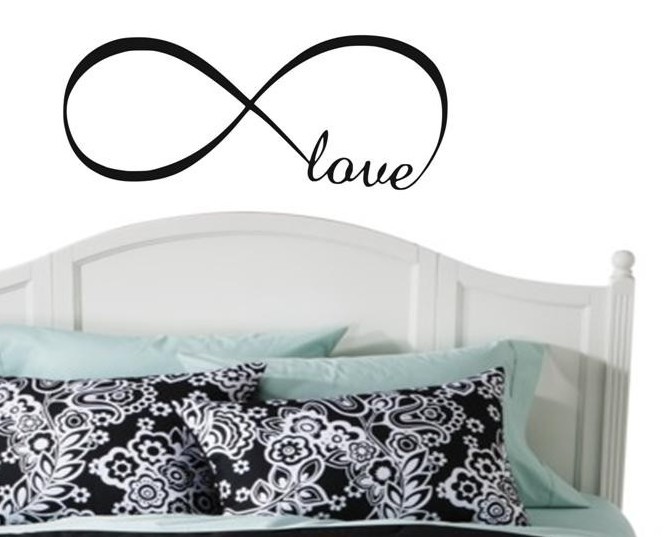 LOVE INFINITY Wall Lettering Words Decal Vinyl Quote Sticker Sticky Decor 48"