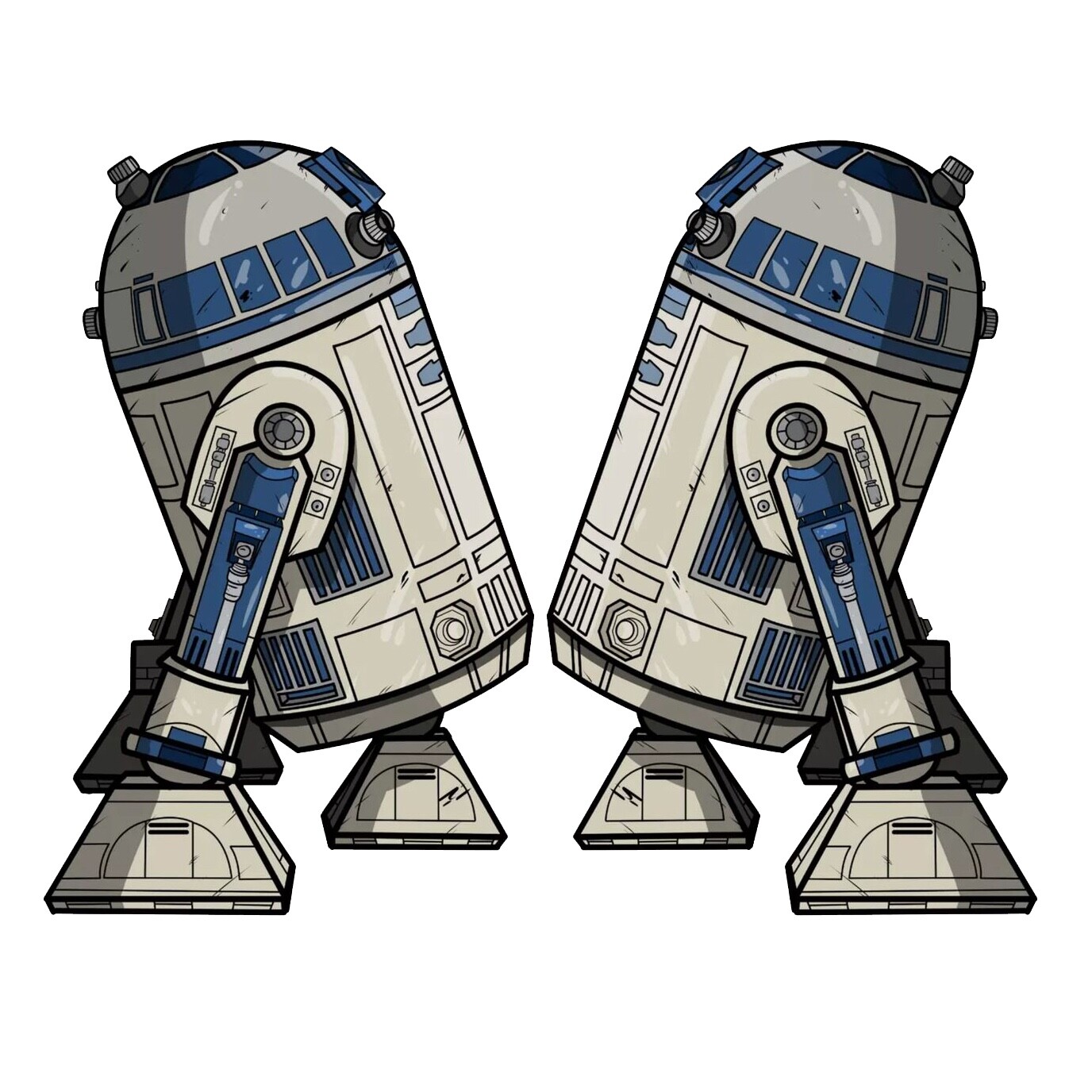 2 Pack – R2D2 Sticker Reversed star wars droids weatherproof bumper vinyl decal