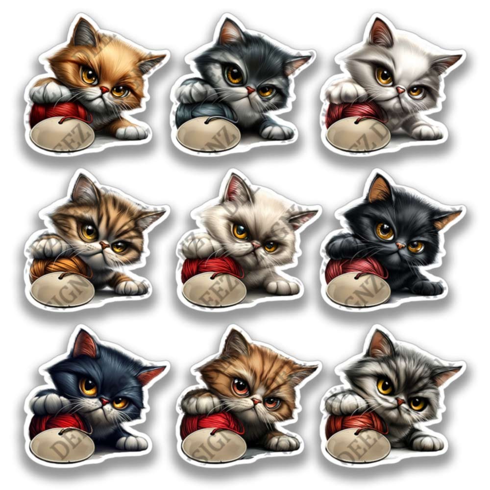 Milo the British Longhair Kitten Stickers Cat Decals (PERSONALIZE!) -2 Pack