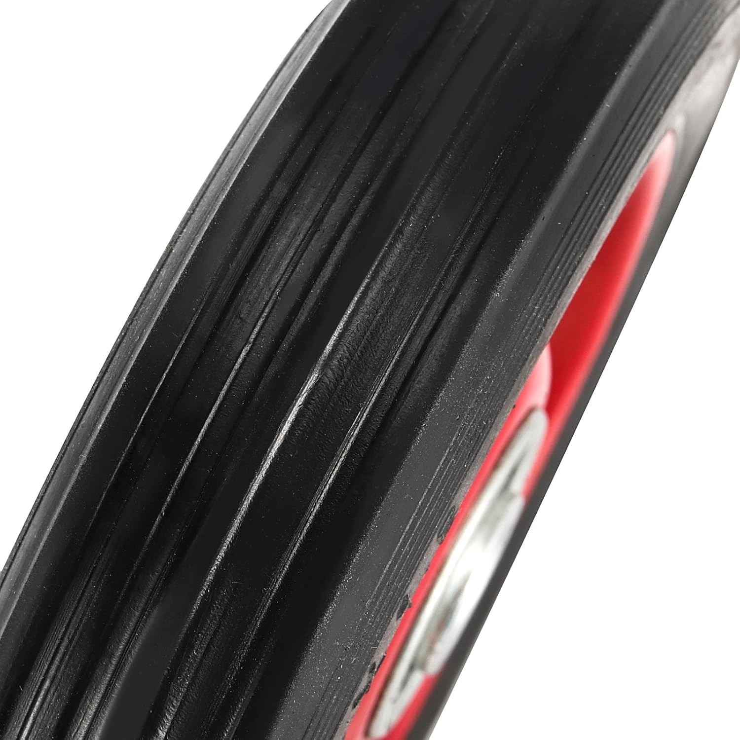 4 Pack 8 x 1.75 Inch Solid Rubber Wheel, Flat Free 4 PCS 8 x Inch, Red