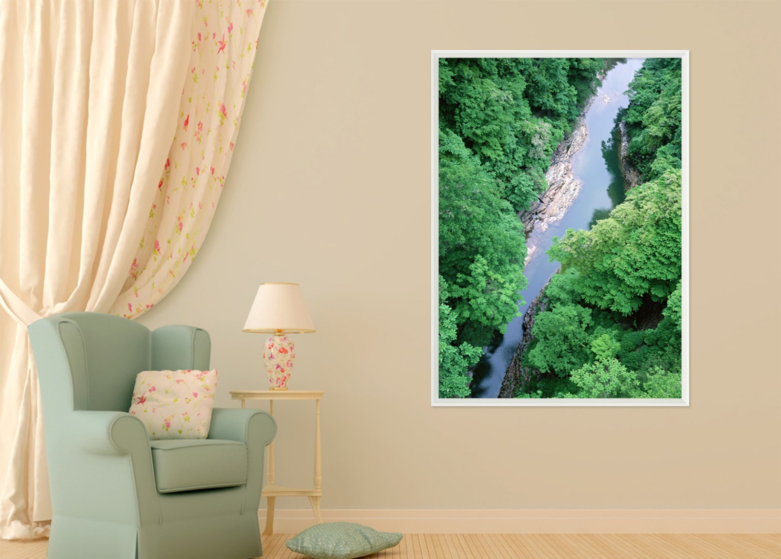3D Forest River 667 Fake Framed Poster Home Decor Print Painting Unique Art