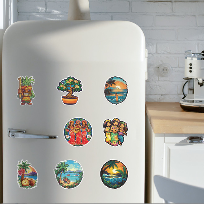 50Pcs Stickers Hawaii Beach Tree Aloha Luggage Skateboard Car Phone Laptop Vinyl