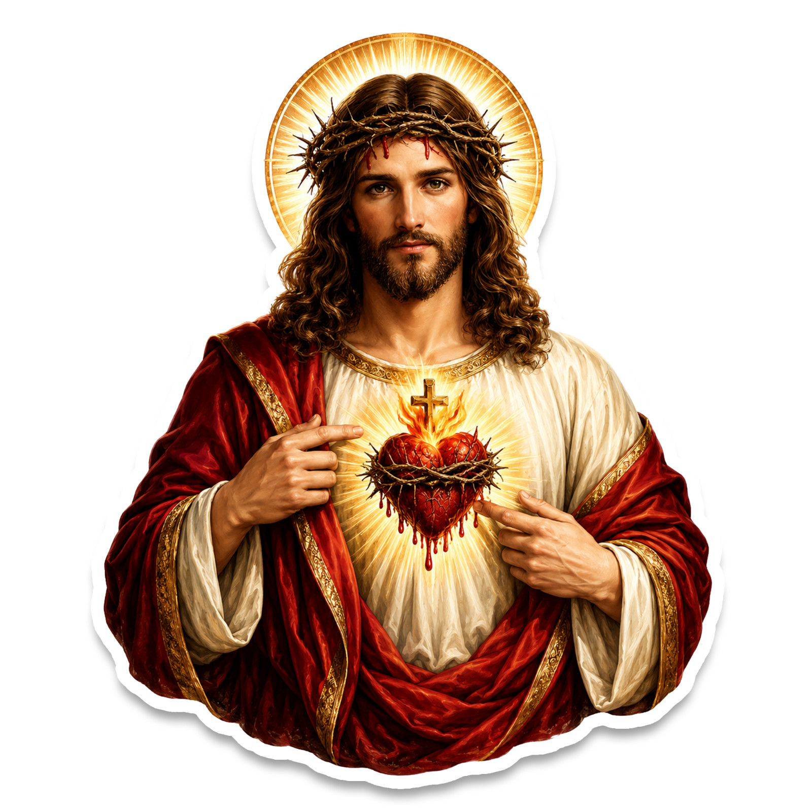 Jesus Bleeding Heart Sticker 4 inch Vinyl Decal Religious Christianity Catholic
