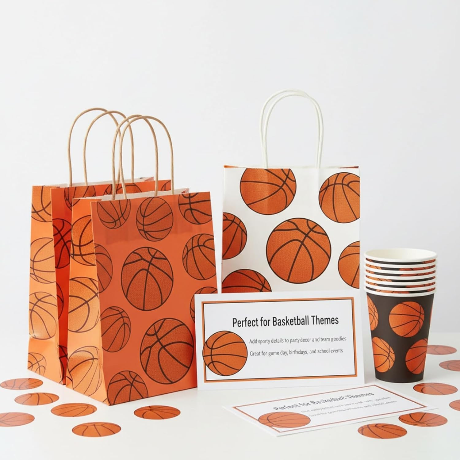 1000PCS Basketball Stickers Roll, Self-Adhesive Sports Ball Labels