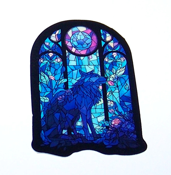 STAINED GLASS – Die Cut Sticker Decal Stained Glass Wolf