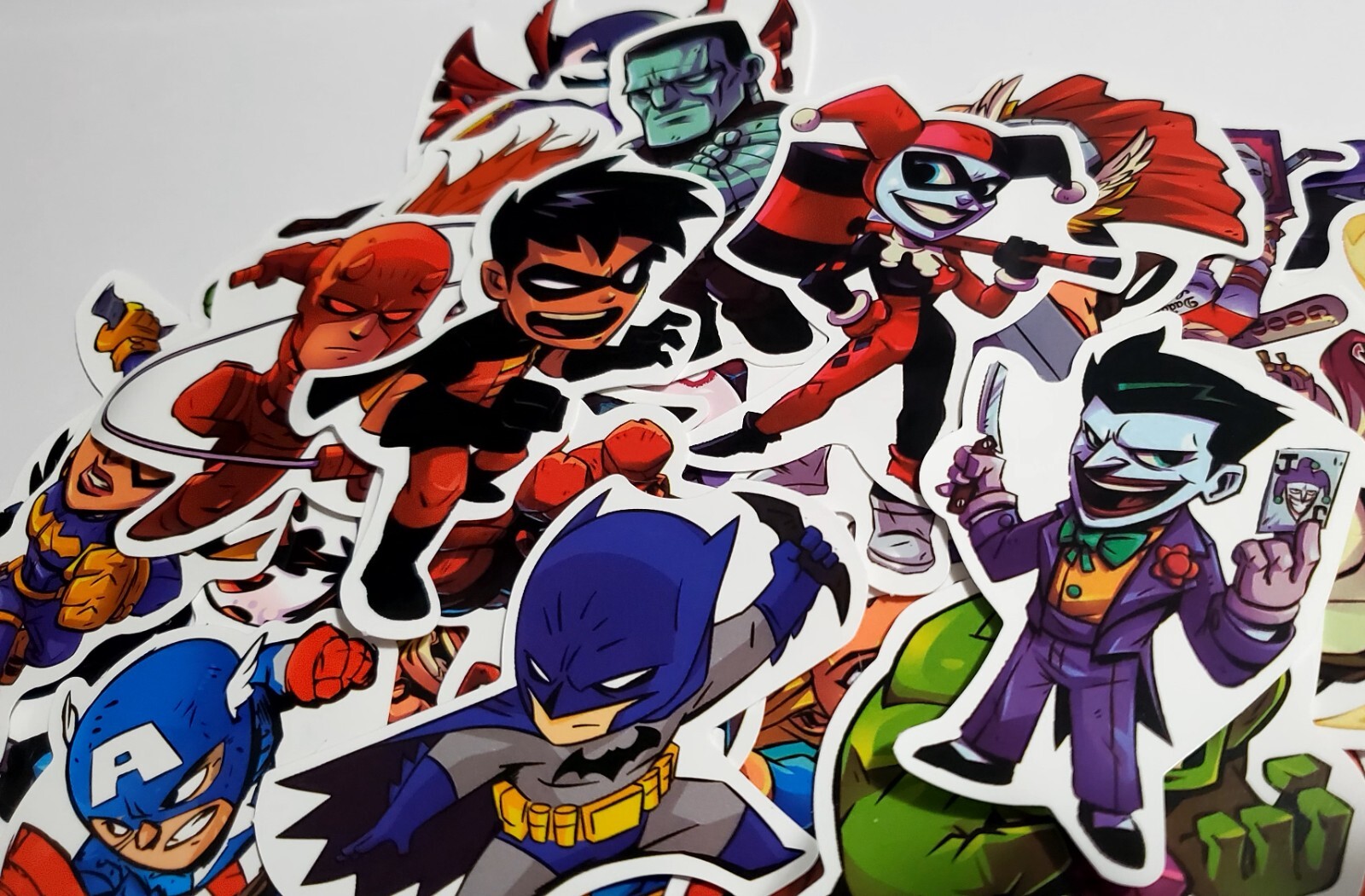 50pc Mixed Super Hero Stickers for Skateboard/Luggage/Laptop flask Glossy