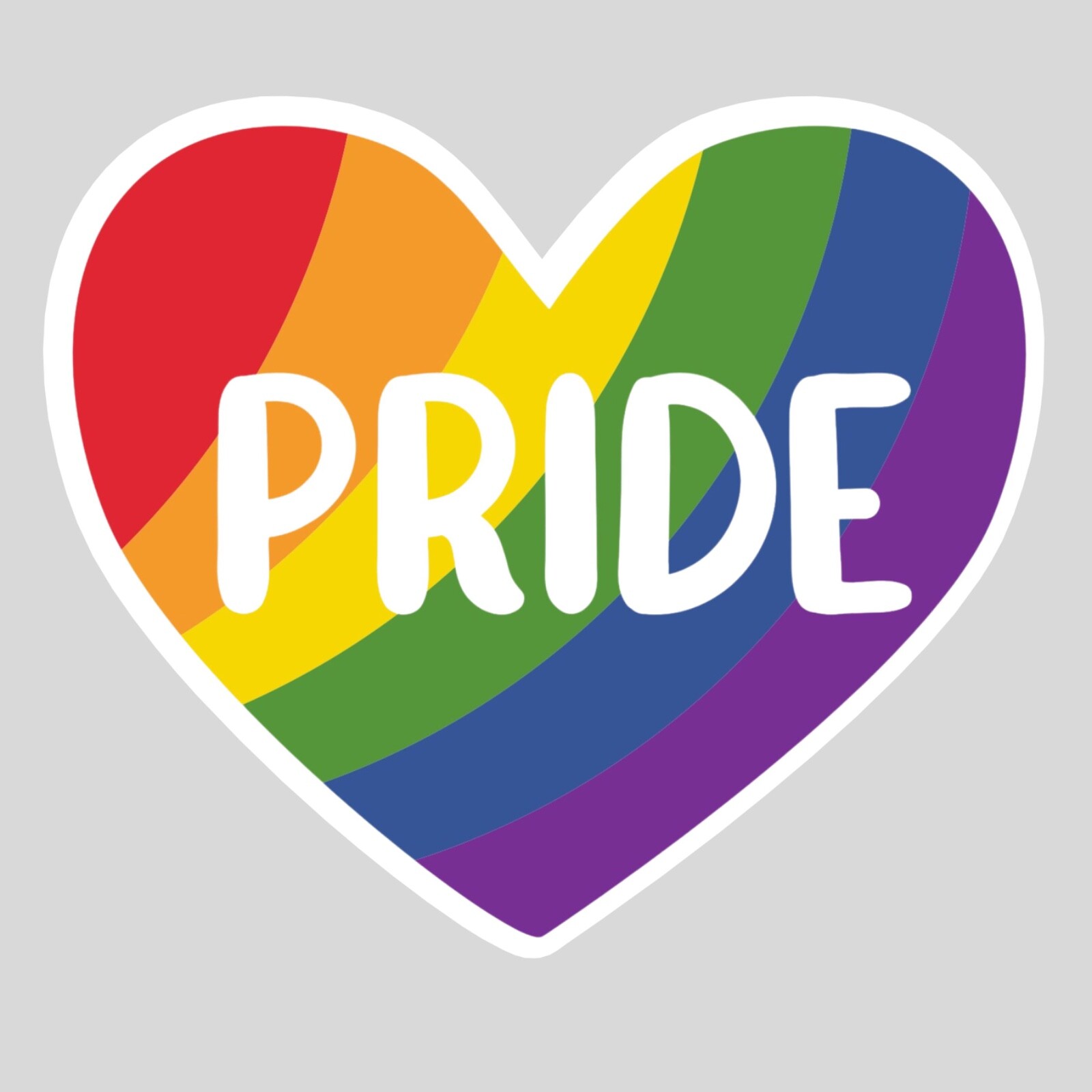 PRIDE RAINBOW HEART2 STICKER GAY LGBTQ