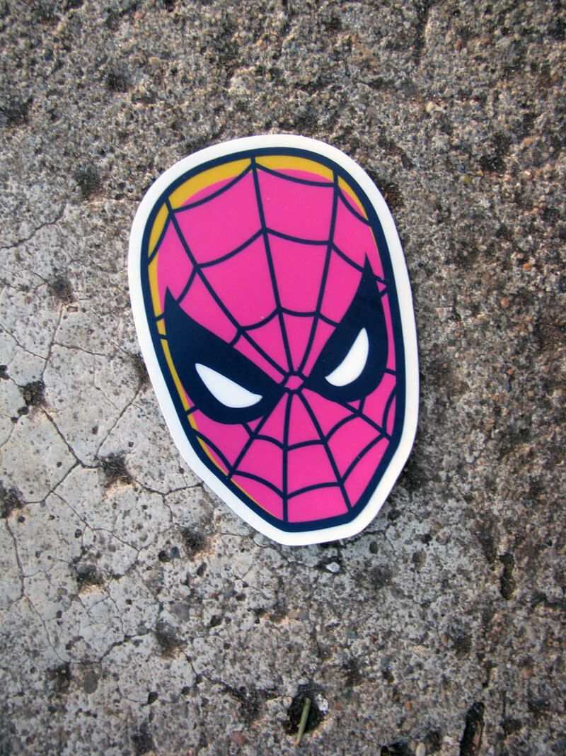 Spider-Man Clear Vinyl Sticker 80s Marvel Comic Skateboard Laptop Decal