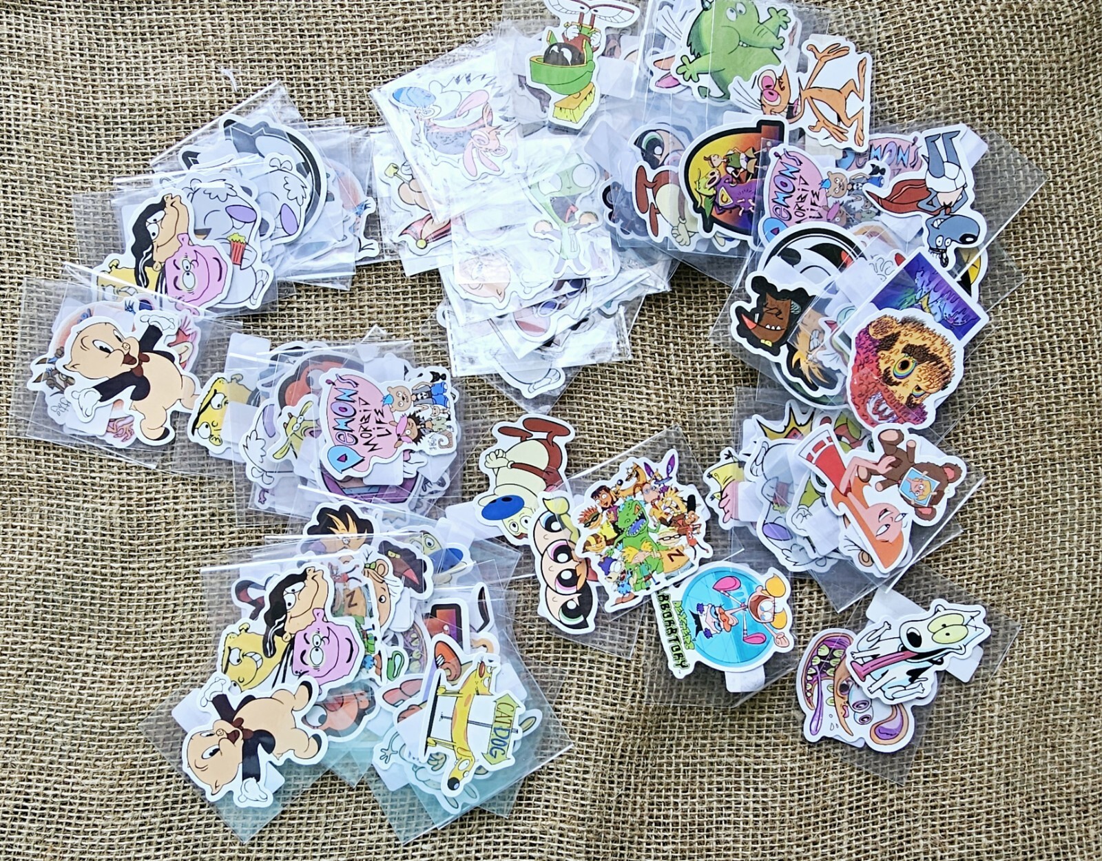 1990s Cartoon Characters Waterproof Stickers 2"+, 110 Pieces Dexter, Power Puff.