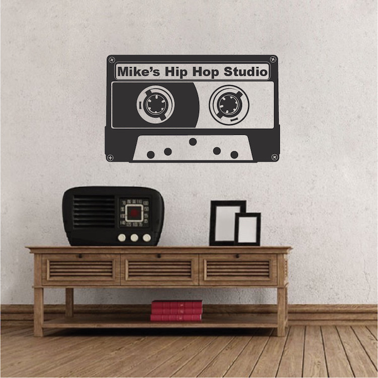 Custom Tape Wall Decal Music Wallpaper Mural Old Cassette Removable Design, b10