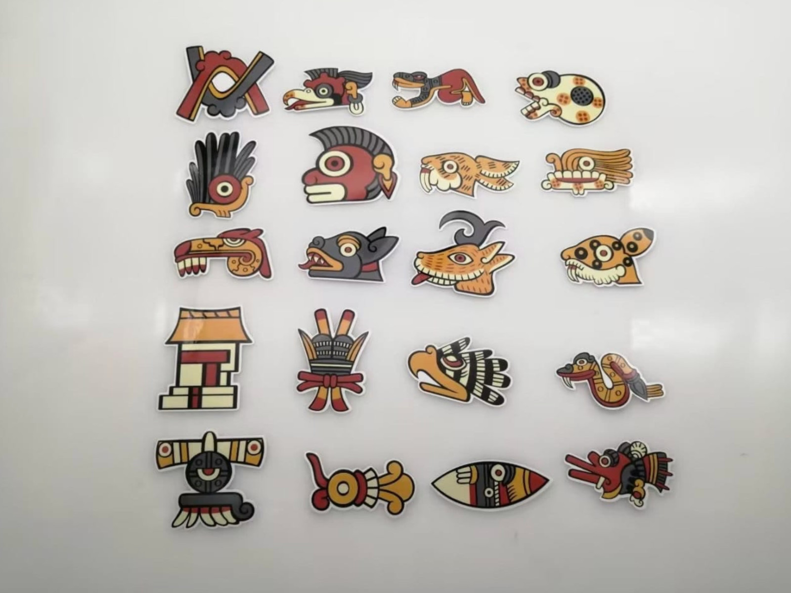 SET of all 20 Aztec Day Sign Decals, 2", Azteca Symbols, Mexican Mexico #29