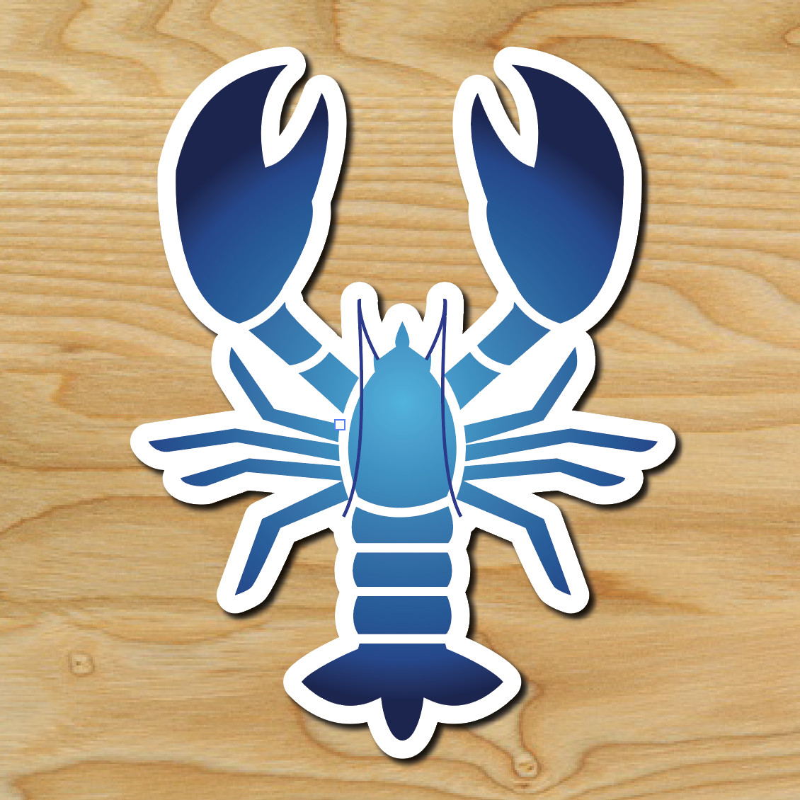 (1) ONE Blue Lobster Decal Sticker Car Boating Boat Ocean Surfboard Beach Scuba