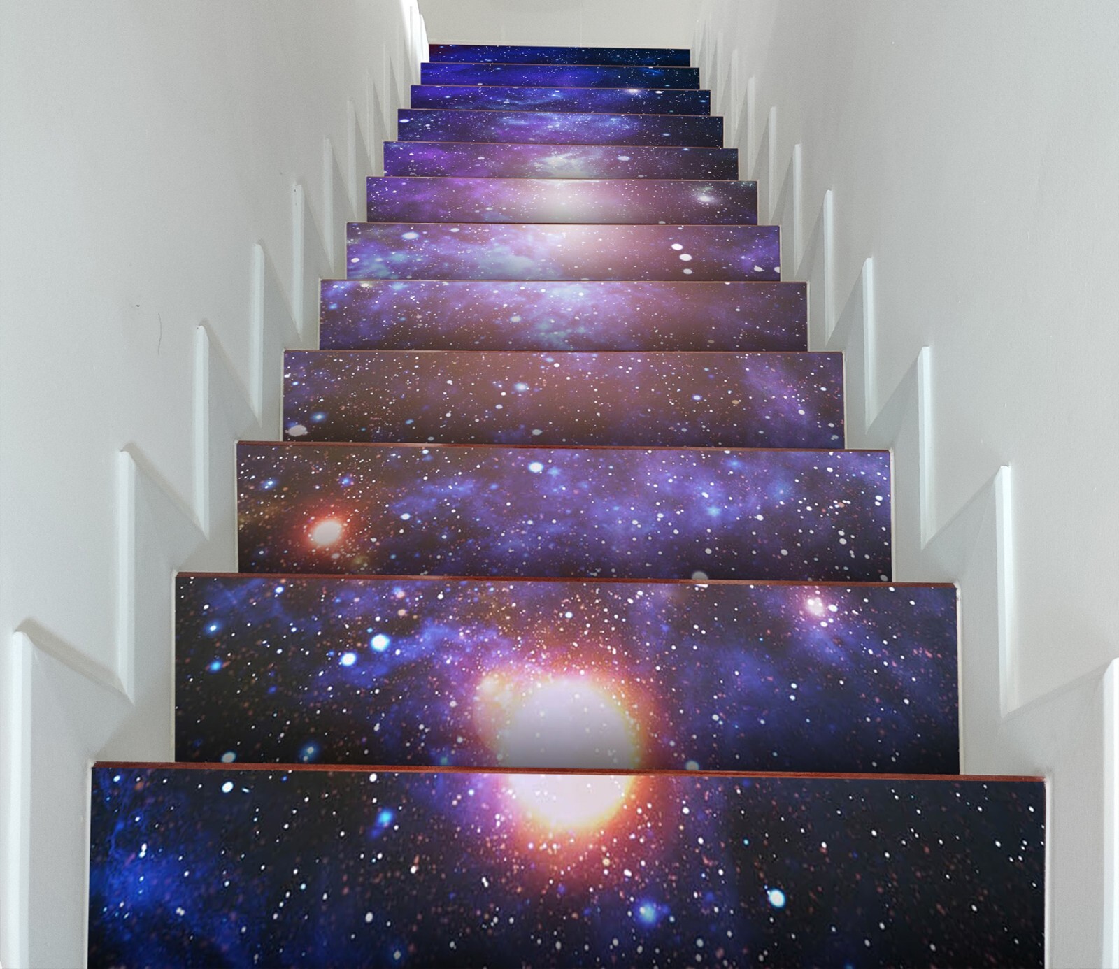 3D Purple Galaxy W047 Stairs Risers Decoration Photo Mural Vinyl Wallpaper Vera