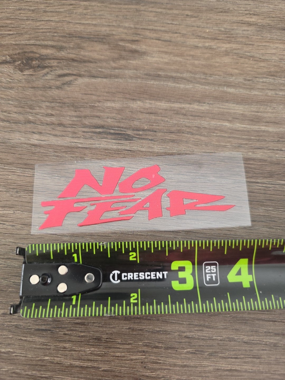 NO FEAR Red Decal Sticker Raised UV DTF Waterproof High Quality 4in