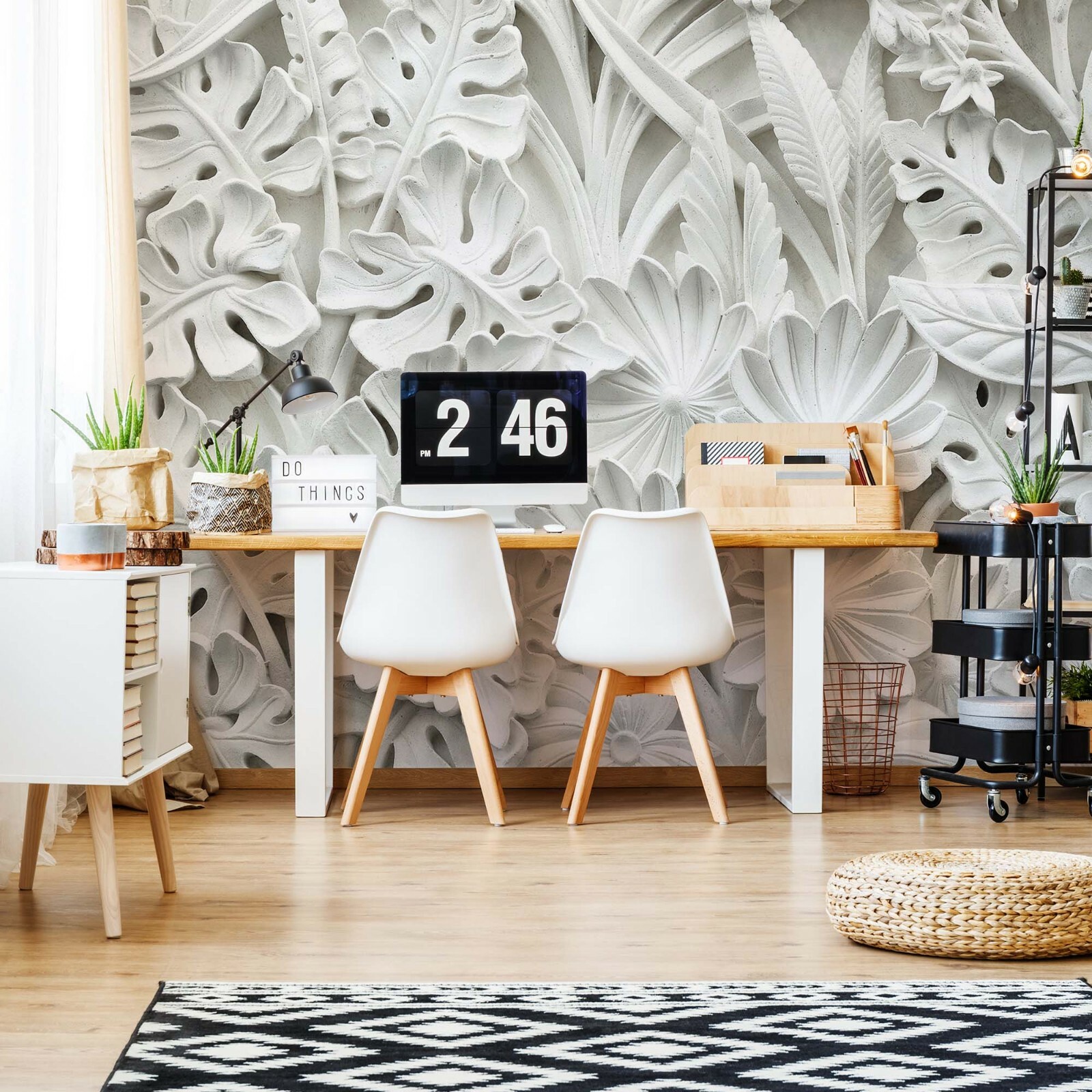 Alabaster flowers WALLPAPER huge photo mural wallpaper BEDROOM wall art