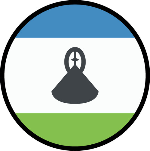 Lesotho Flag Circle Sticker Decal