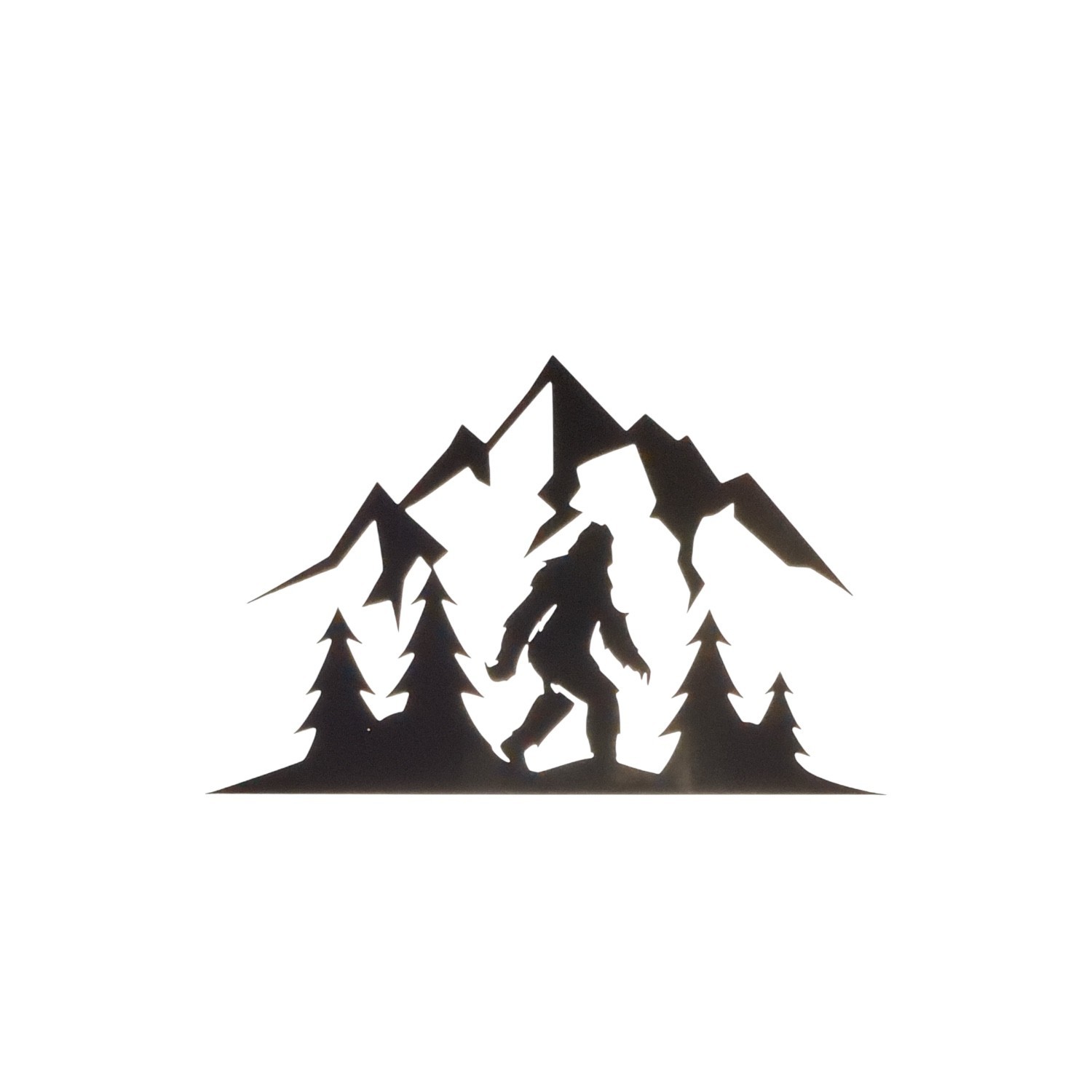Bigfoot tree mountain vinyl decal for cars trucks laptop most smooth surfaces