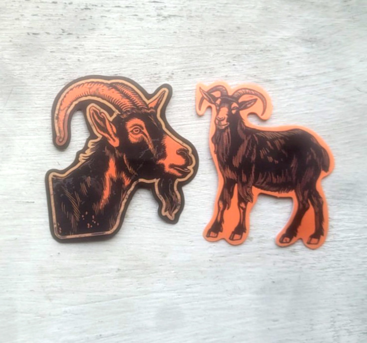 Haunted Active Spirit Creepy Scary Ram Baphomet Sticker Lot Of 2 Pc Pcs
