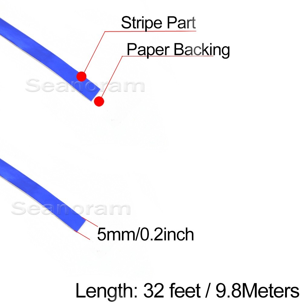 1/5" 5mm Blue Chrome DIY Home Shop Pinstriping Pin Stripe Decal Vinyl Sticker