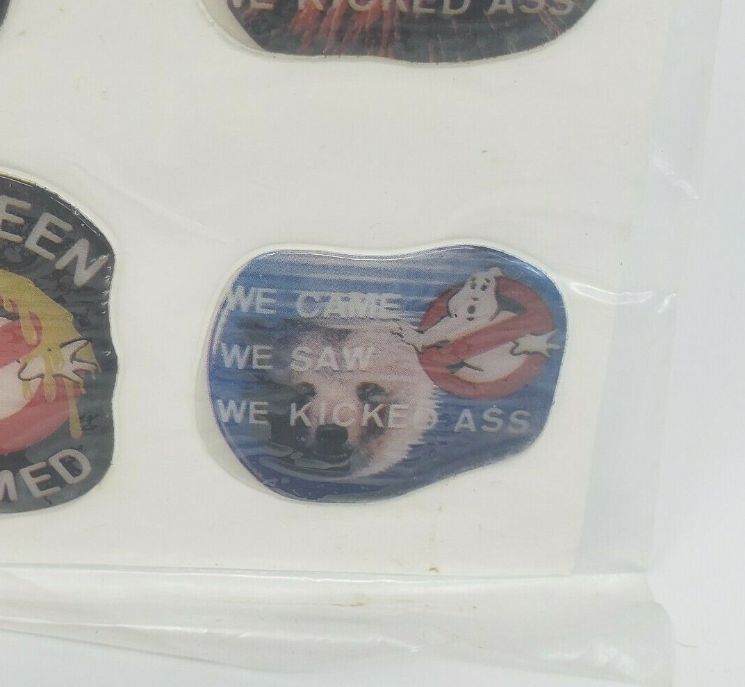 VINTAGE 1980's GHOSTBUSTERS 6 PUFFY STICKERS SEALED UNOPENED MADE IN TAIWAN