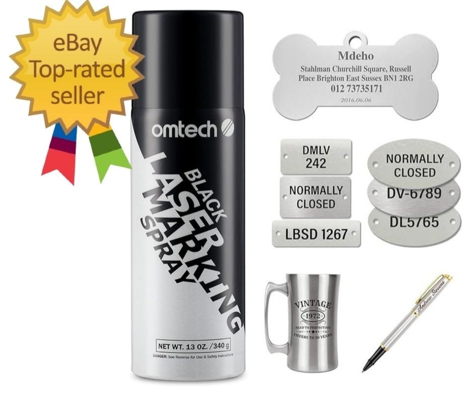 13oz Black Laser Marking Spray for CO2 Laser Engraver Metal Engraving