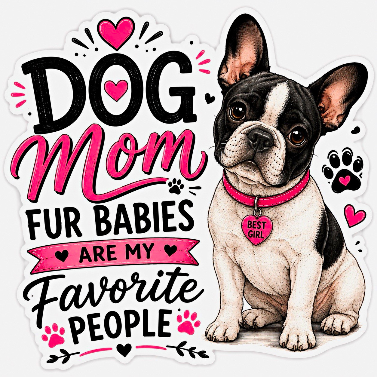 Personalized Dog Mom Sticker 3” Custom Dog Breed Boy Girl Pet Lover Gift