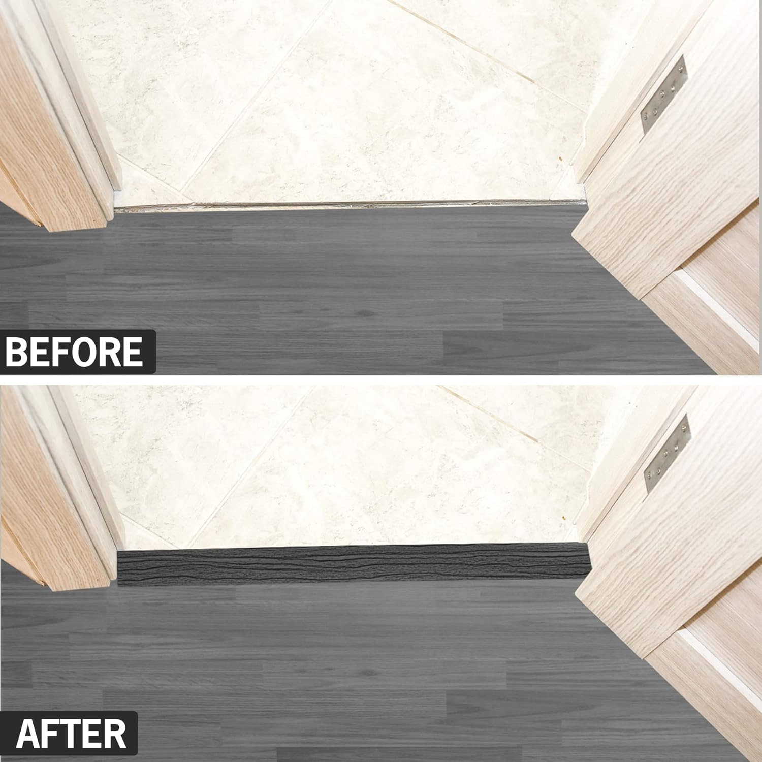 16.4Ft Floor Transition Strip Self Adhesive Vinyl Cover Floor Strip Flat Divider