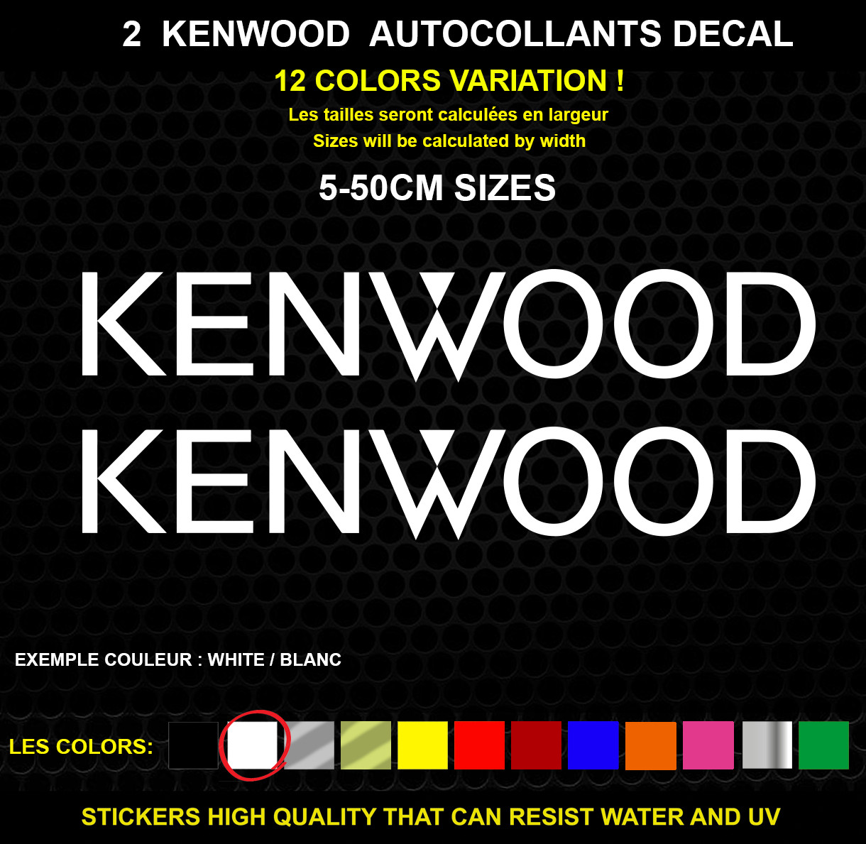 2 Kenwood stickers Genuine decal waterproof vinyl sticker