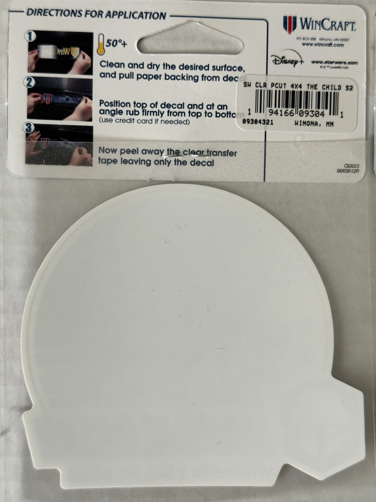 Set of 2 Perfect Cut Decals Star Wars Yoda – The Mandalorian By Wincraft 4 X 4