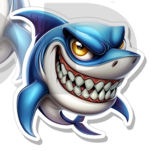 Mako Shark Sticker Smiling Shark High Class Creature Decal Made in USA 2 PACK