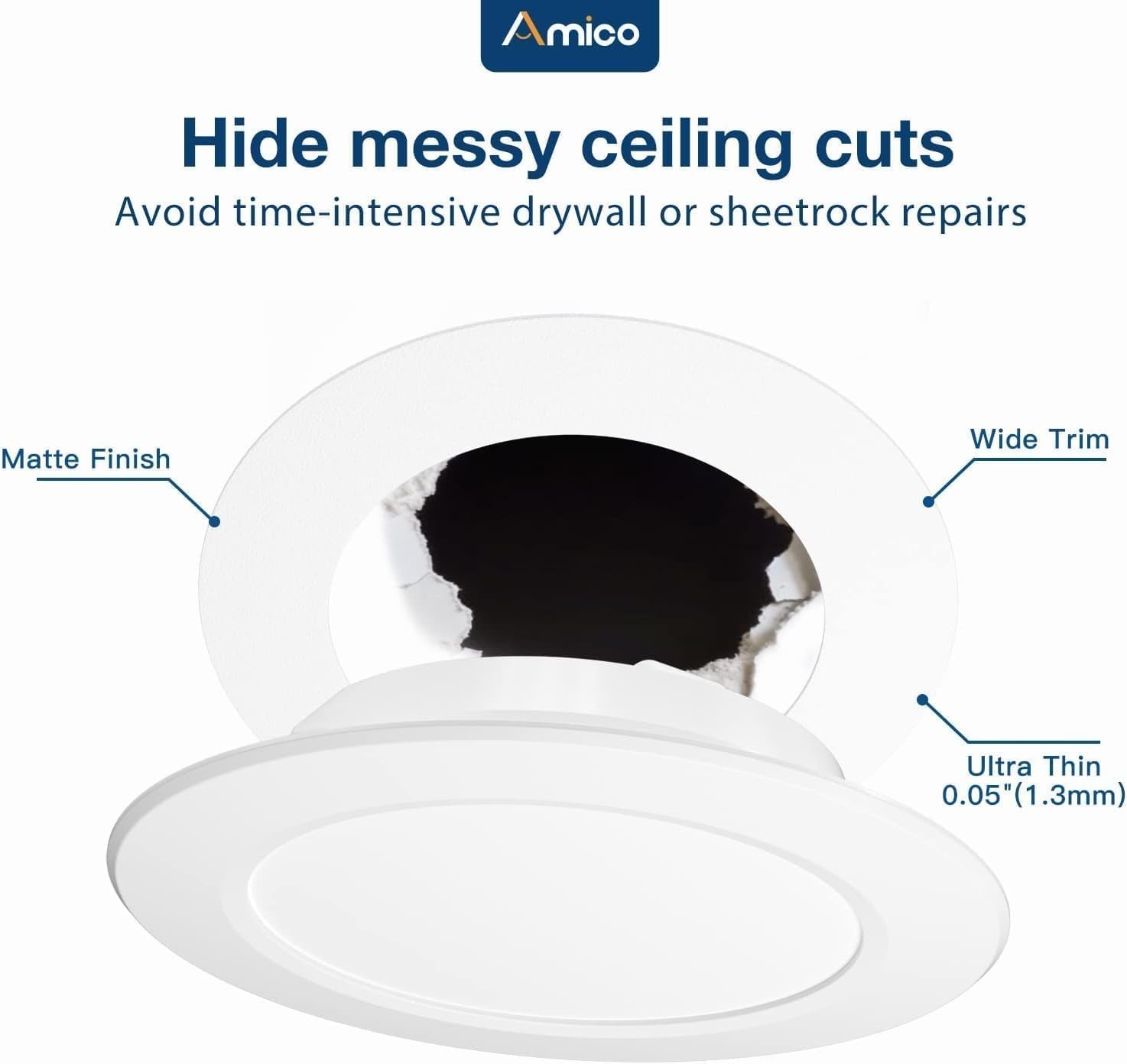 24 Pack Goof Rings for 6 Inch Recessed Lights, Can Light 24 Pack, White