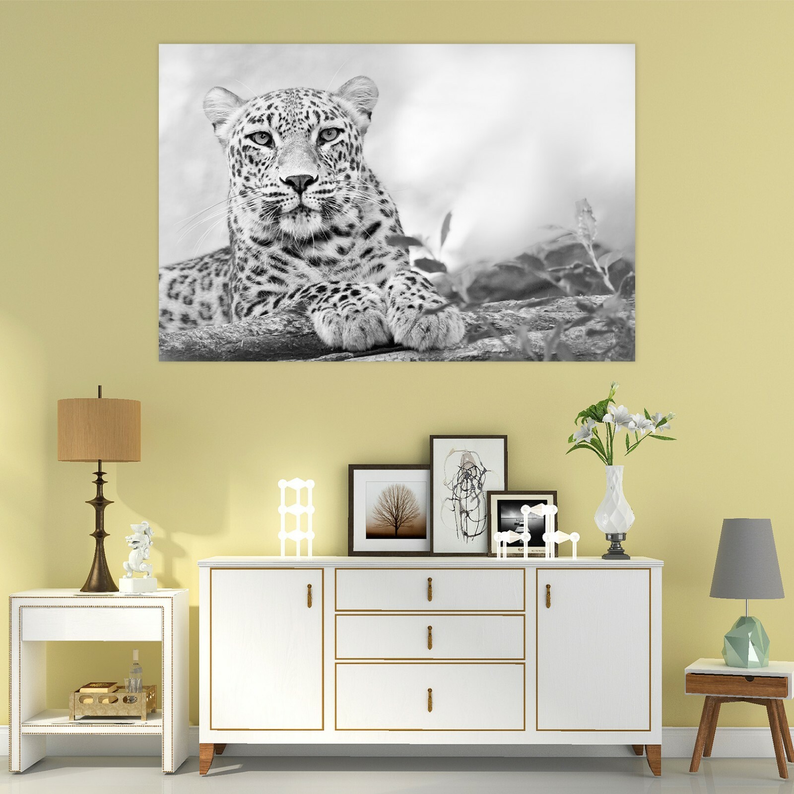 3D Snow Leopard O311 Animal Wall Stickers Vinyl Wallpaper Mural Wall Murals Amy