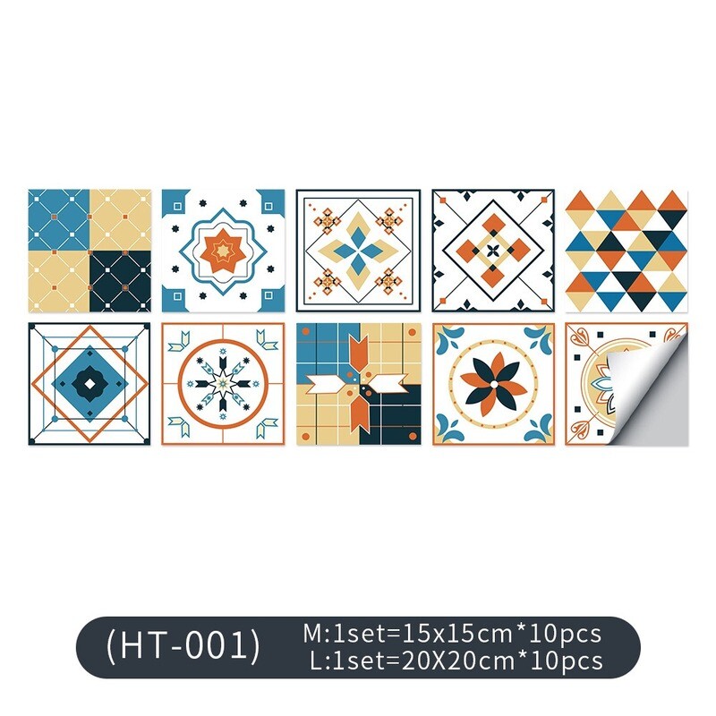 10 X Waterproof Tile Paste DIY Wallpaper Kitchen Bathroom Stair Stickers