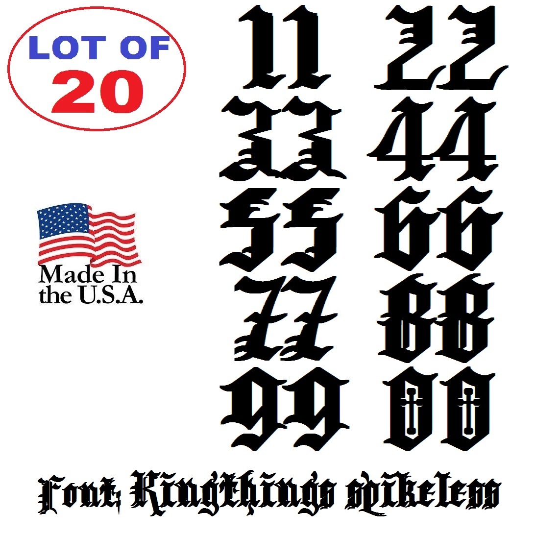 Lot of 20 White,Black Vinyl Street Address,Mailbox Number Decal Stickers KING
