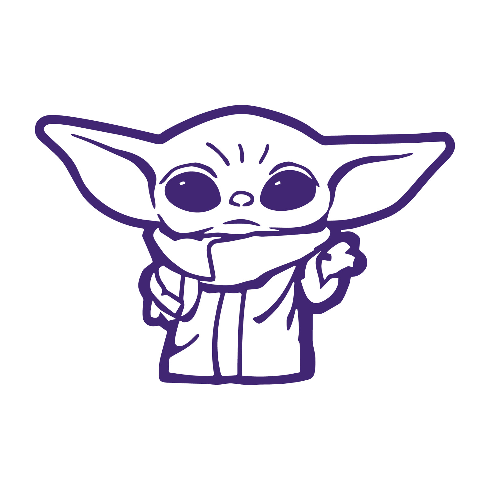 Baby Yoda die cut decal Made in USA 44 Colors No background 3"(H)x3.5"(W)