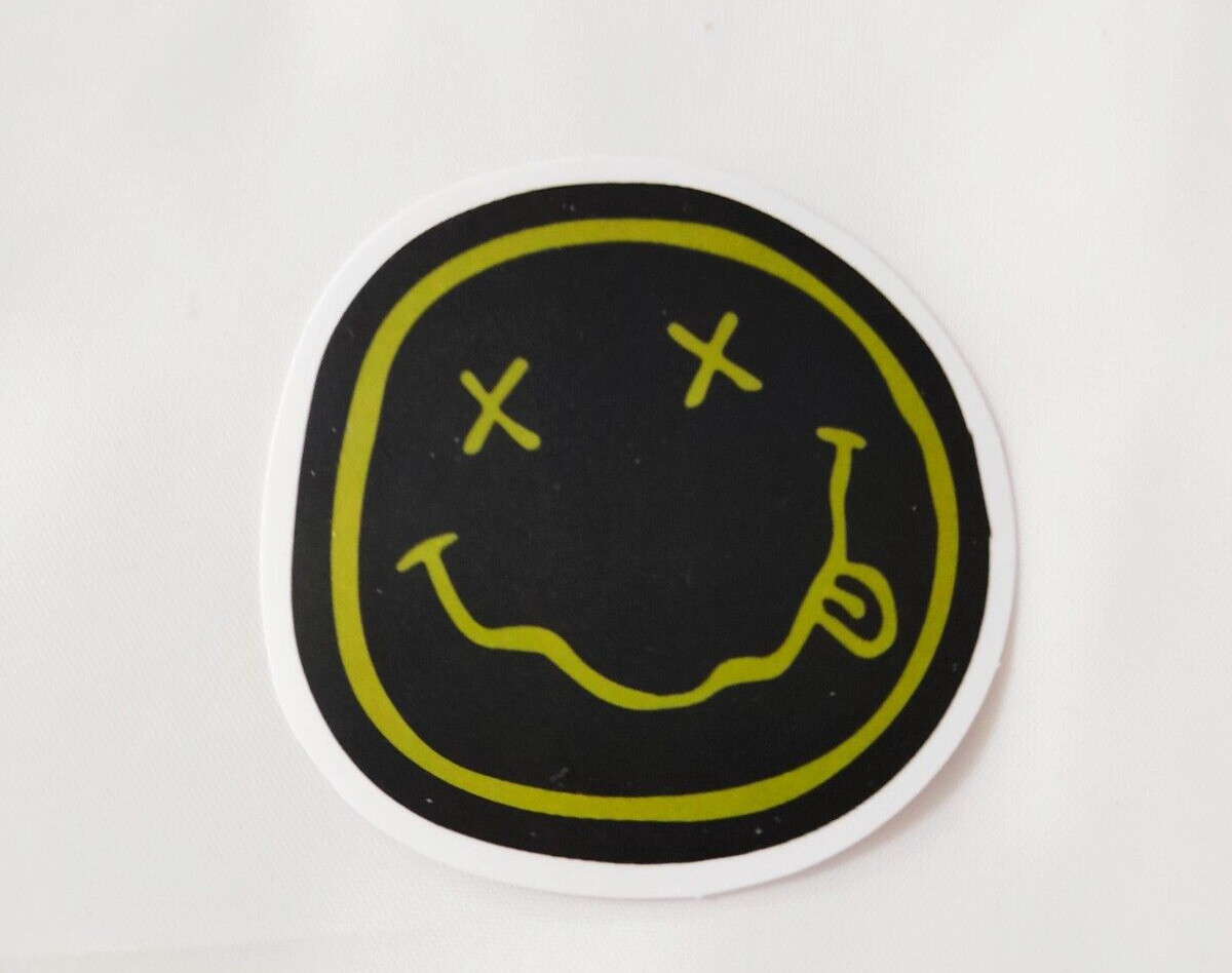 Nirvana Smiley Face Emoticon Waterproof Logo Decal Sticker 2"x2"