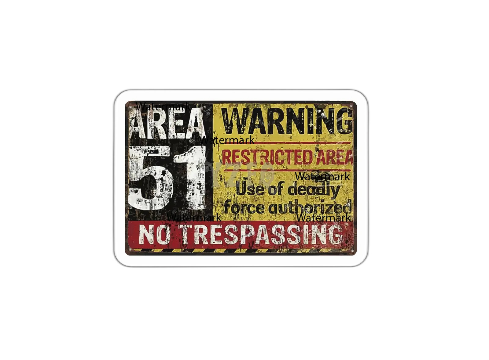 Area 51 Sticker Decal Danger Warning Retro