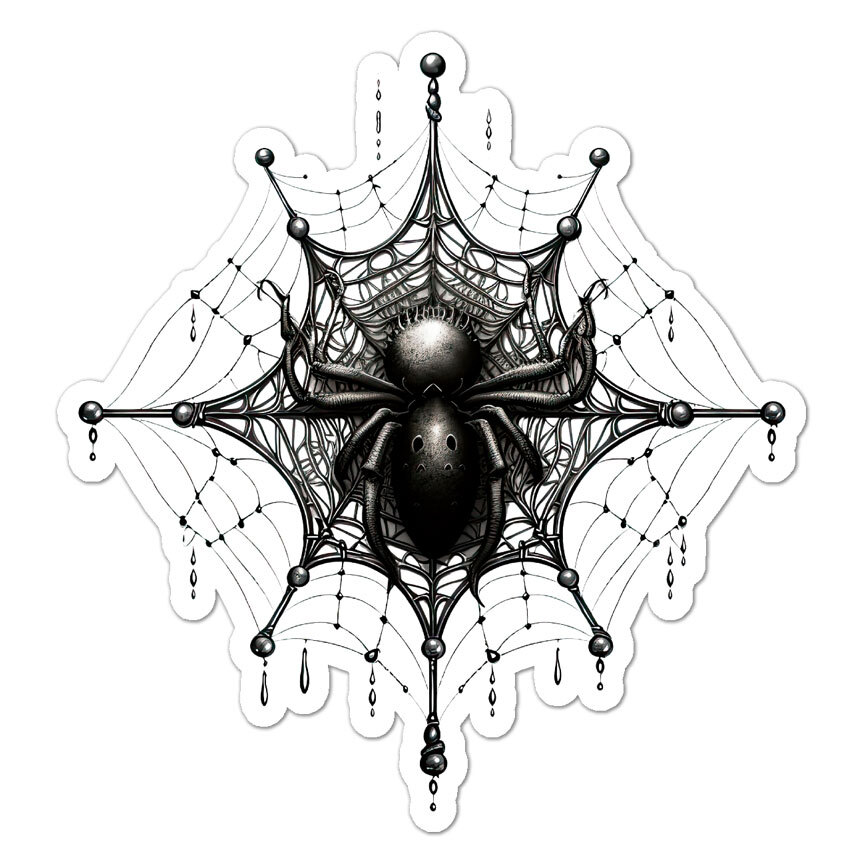 Scary Spider Web, Vinyl Decal Sticker, Indoor Outdoor, 3 Sizes, #11050